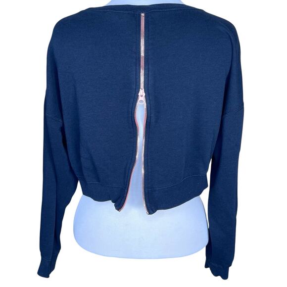 Nike Air Women’s Cropped Sweatshirt w/Metallic Copper Logo & Back Zipper Small - Picture 4 of 8